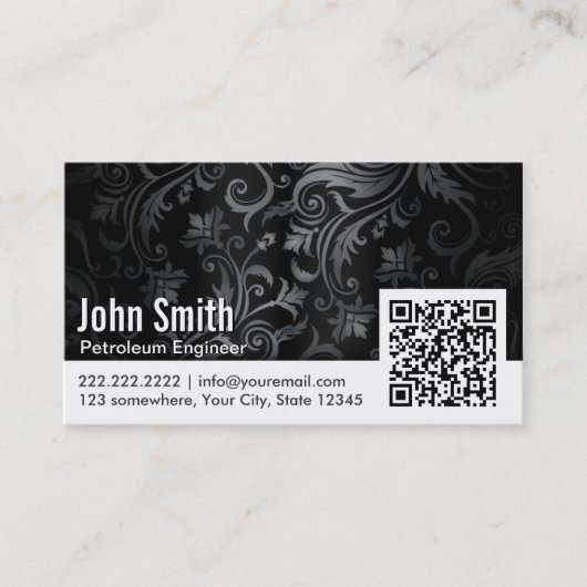 Ornament QR Code Petroleum Engineer Visitekaartje (Voorkant)