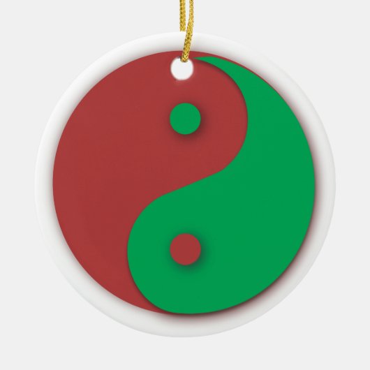 Ornament Red and Green Yin en Yang (Voorkant)