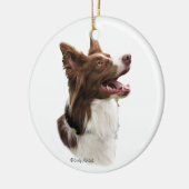 Ornament Red Border Collie Head (Links)
