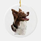 Ornament Red Border Collie Head (Achterkant)