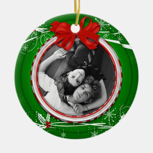 Ornament Red Green Holly 1 kerst (Voorkant)