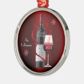 Ornament Red Wine en Snowflakes (Links)