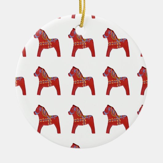 Ornament rode Dala paard (Voorkant)