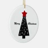Ornament Rode Ster Zwarte Boom (Rechts)