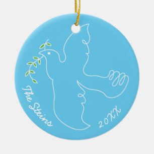 Ornament rond de Chanukkah "Chanukah Dove"