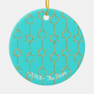 Ornament rond de Hanukkah "Hanging Gold Charms"