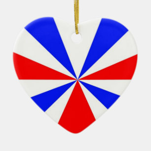 Ornament rood wit en blauw hart