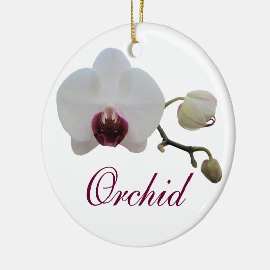 Ornament - Ruby-Lipped White Orchid (Links)