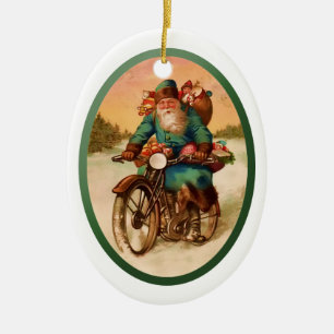 ornament-Santa op motorfiets Keramisch Ornament