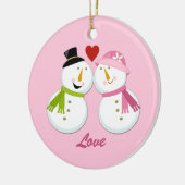 Ornament Snowman Snowlady Eerste Kerstmis (Links)