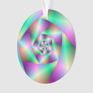 Ornament Spiral in Turquoise en roze