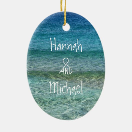 Ornament Tropische keepomwille van Ocean and Beach (Achterkant)