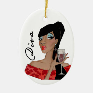 Ornament van Afrikaanse Amerikaanse Fabulous Diva-