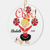 Ornament van Black & Red Cheer Blonde Cheerleader (Links)