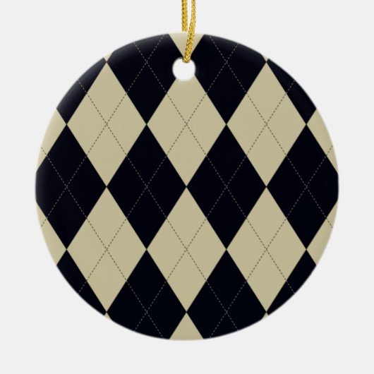 Ornament van Cream en Black Argyle (Voorkant)