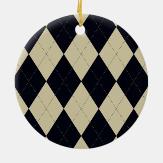 Ornament van Cream en Black Argyle (Achterkant)