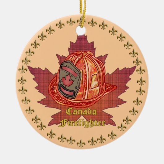 Ornament van de Canadese Maple Leaf-brandweerman (Voorkant)