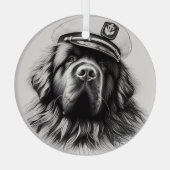 Ornament van de Captain Newfoundland Dog Circle (Achterkant)