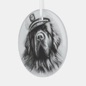 Ornament van de Captain Newfoundland Dog Circle (Voorkant links)