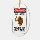 Ornament van de deur van de waarschuwing - pas aan (Links)