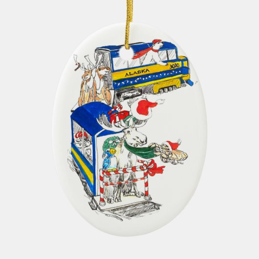 Ornament van de flitsende kerstboom met wilde dier (Voorkant)