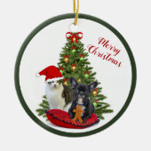 Ornament van de Franse Bulldog en de kerstboom (Voorkant)