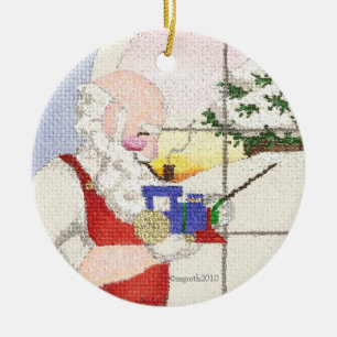Ornament van de Kerstman en de trein