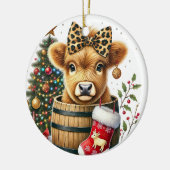 Ornament van de Koe van Christmas Highland (Links)