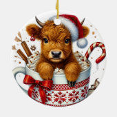 Ornament van de Koe van Christmas Highland (Achterkant)