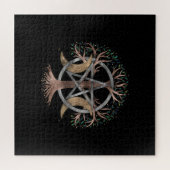 Ornament van de Life Pentagram Moon Legpuzzel (Horizontaal)