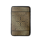 Ornament van de Meander-toets - zwart en goud Badmat (Voorkant Verticaal)