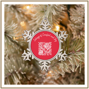 Ornament van de Rode Comfort en de Joy Snowflake b