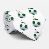 Ornament van groene en witte Voetballen Necktie Stropdas (Opgerold)