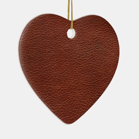 Ornament van leder en keramisch hart (Rechts)