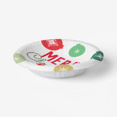 Ornament van Merry Kerstparty Snowflakes Papieren Kommen (Gebogen)