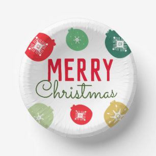 Ornament van Merry Kerstparty Snowflakes Papieren Kommen