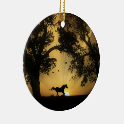 Ornament van mooie paarden en zonnepannen (Rechts)