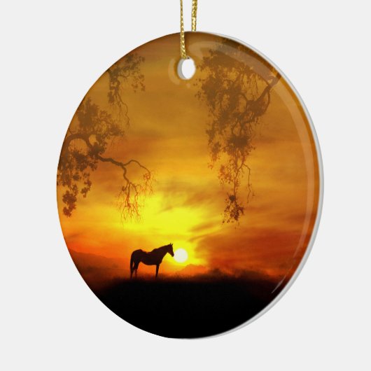 Ornament van mooie paarden en zonnepannen (Links)