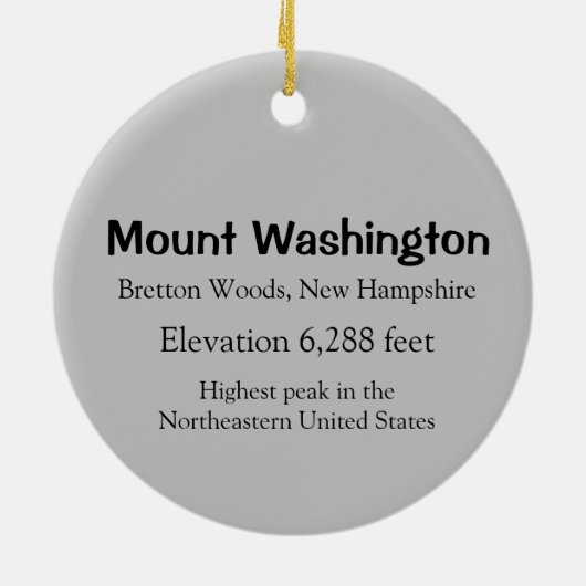 Ornament van Mount Washington (Achterkant)