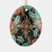 Ornament van rode en groene bloemen (Rechts)