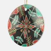 Ornament van rode en groene bloemen (Links)