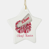 Ornament van rode en witte Cheerleader (Rechts)