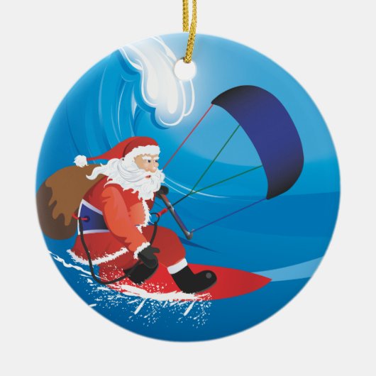 Ornament van Santa Kitesurf (Voorkant)
