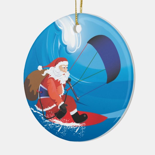 Ornament van Santa Kitesurf (Links)