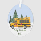 Ornament van schoolbus- en leerschool (voorkant)