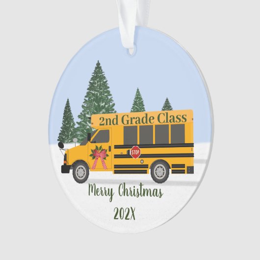Ornament van schoolbus- en leerschool (voorkant)