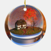 Ornament van Wereldbol van aple Leaf (Achterkant)