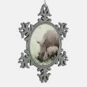 Ornament van witte rhino en Baby Snowflake (Links)