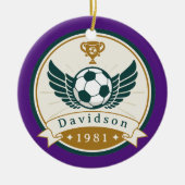 Ornament - Voetbal - Gepersonaliseerd - Naam toevo (Voorkant)