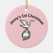 Ornament voor babymeisjes Eerste Kerstmis (Voorkant)